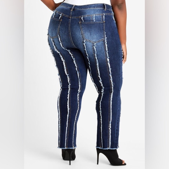 Ashley Stewart Frayed High Waist Skinny Jean - Picture 2 of 4